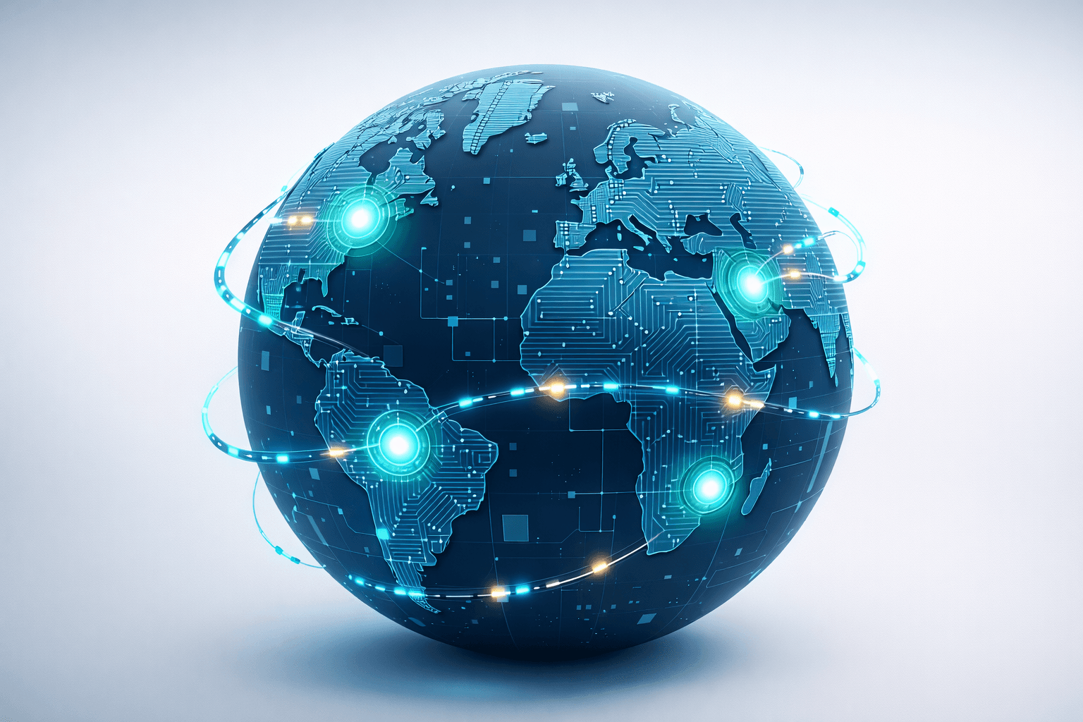 Digital globe showing global financial data connections representing open banking expansion worldwide