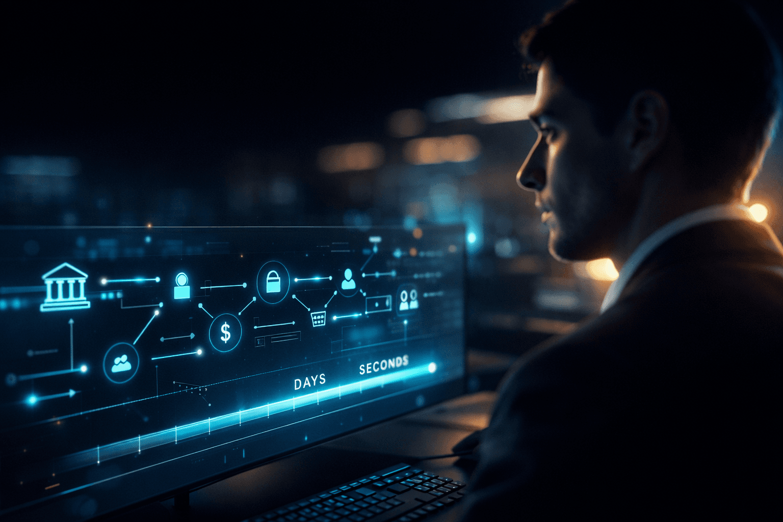 Fintech trends 2025 showing digital finance technology and data analytics