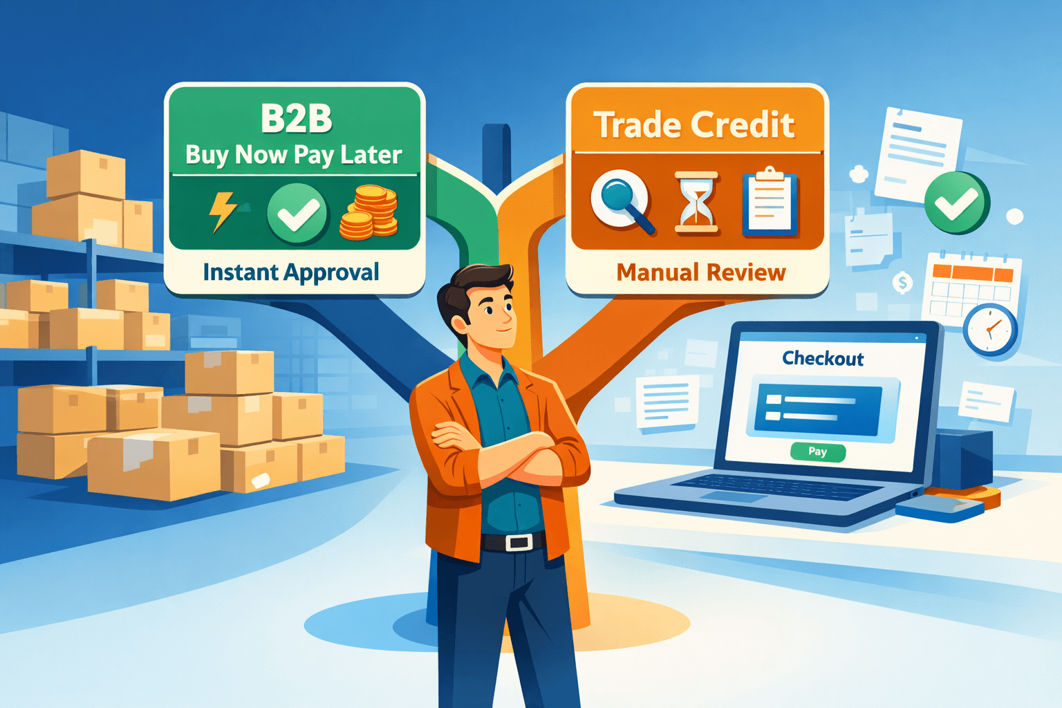 B2B buy now pay later versus traditional trade credit comparison