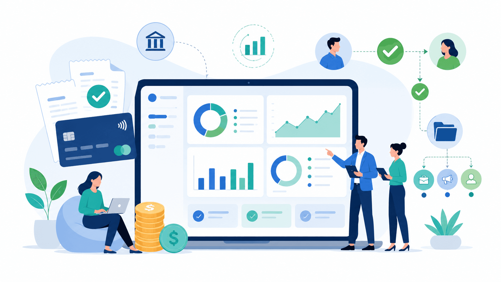 Expense management fintech platform showing real-time spend visibility for SMBs and agencies
