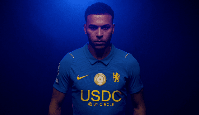 Circle Chelsea sponsorship places USDC branding on the front of Chelsea mens womens and academy shirts