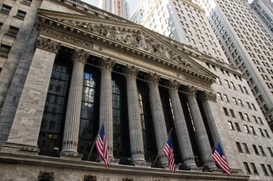 Prediction market app launch, financial exchange building facade