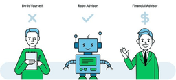 Investor reviewing a robo-advisor portfolio app on a phone