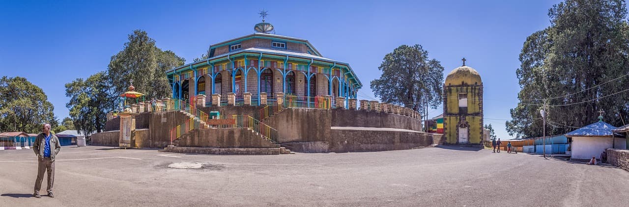 Entoto hill church near Addis Ababa, illustrating the Viamericas remittance expansion to Ethiopia