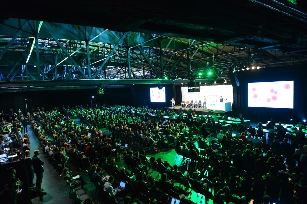 TechCrunch Disrupt 2026 conference stage at Moscone West San Francisco