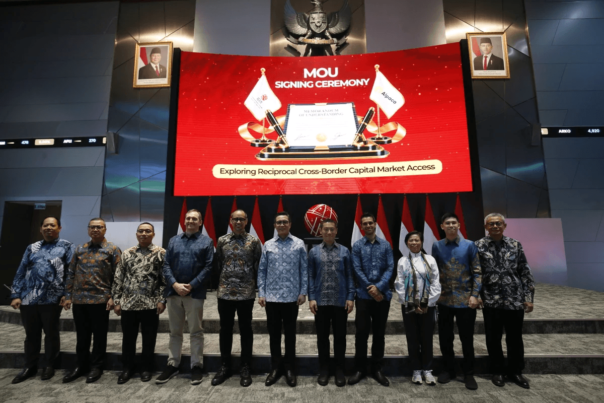 Alpaca Indonesia agreement with the Indonesia Stock Exchange to explore cross-border market access