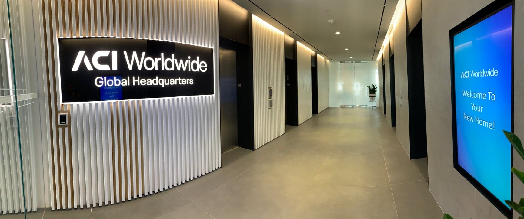 ACI Worldwide global headquarters entrance, ACI Worldwide and Circle USDC collaboration